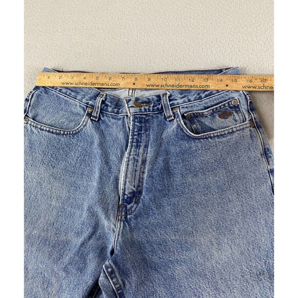 Harley Davidson Jeans Mens 31x29 Blue Denim Light Wash Straight Stains Tag 33x30 - Picture 4 of 16